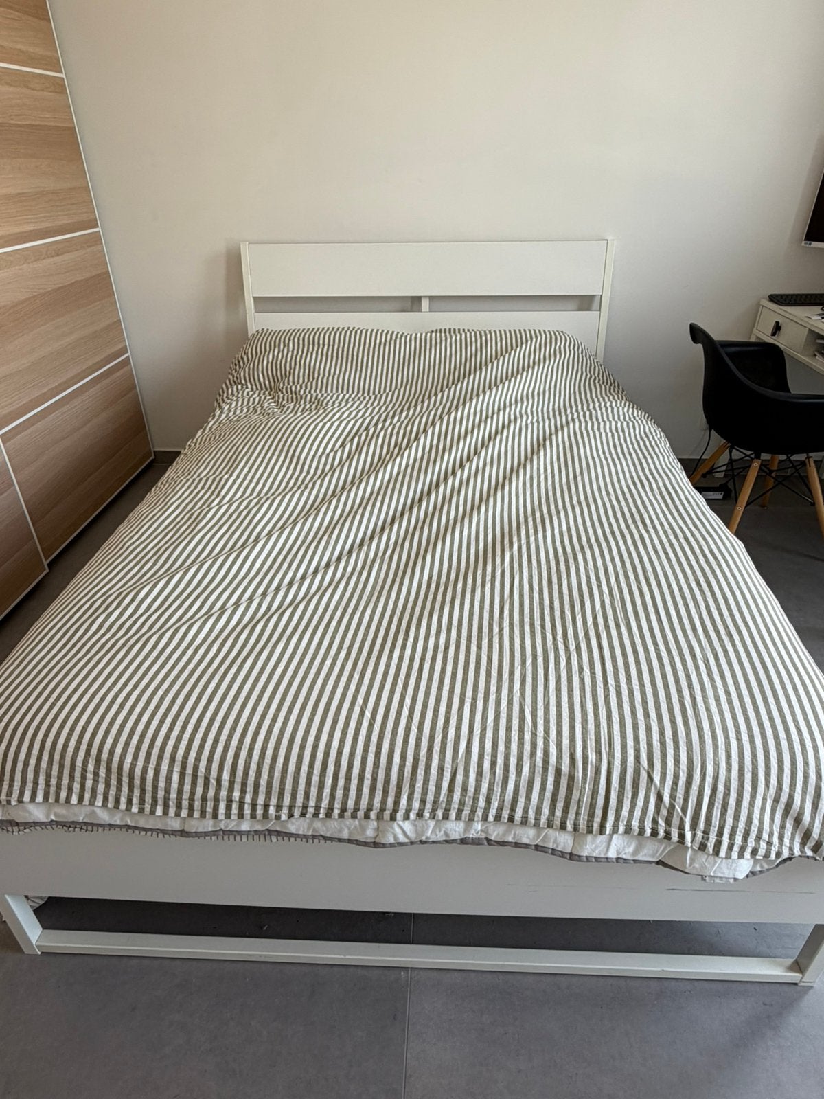 Bedframe, Ophalen, Wit, Tweepersoons, Zo goed als nieuw