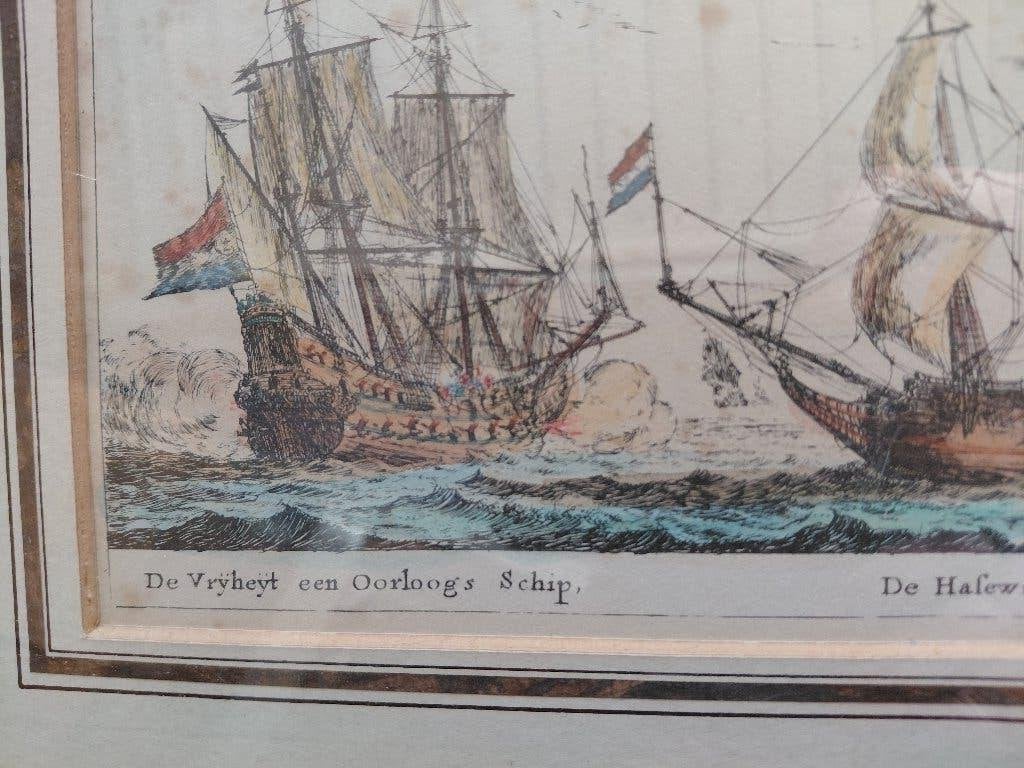 Antiek schilderij, Ophalen of Verzenden, Ingelijst, Maritiem / water