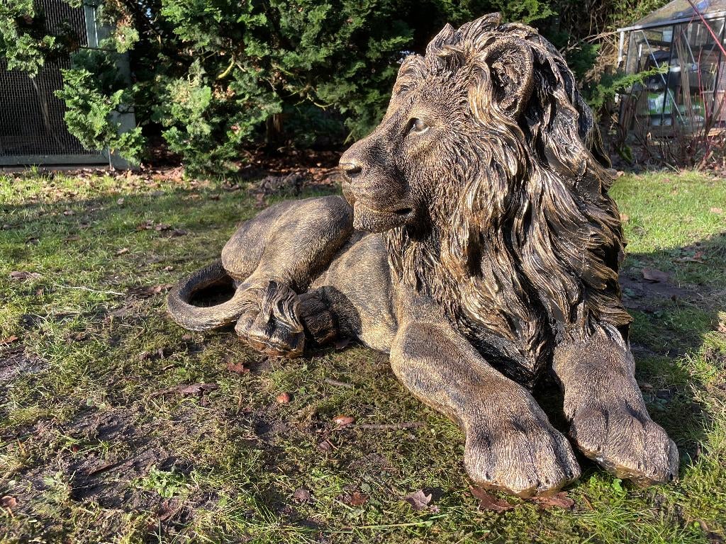 Statue de lion, salon, jardin, piscine, étang 100cm, Enlèvement, Neuf, Synthétique, Animal