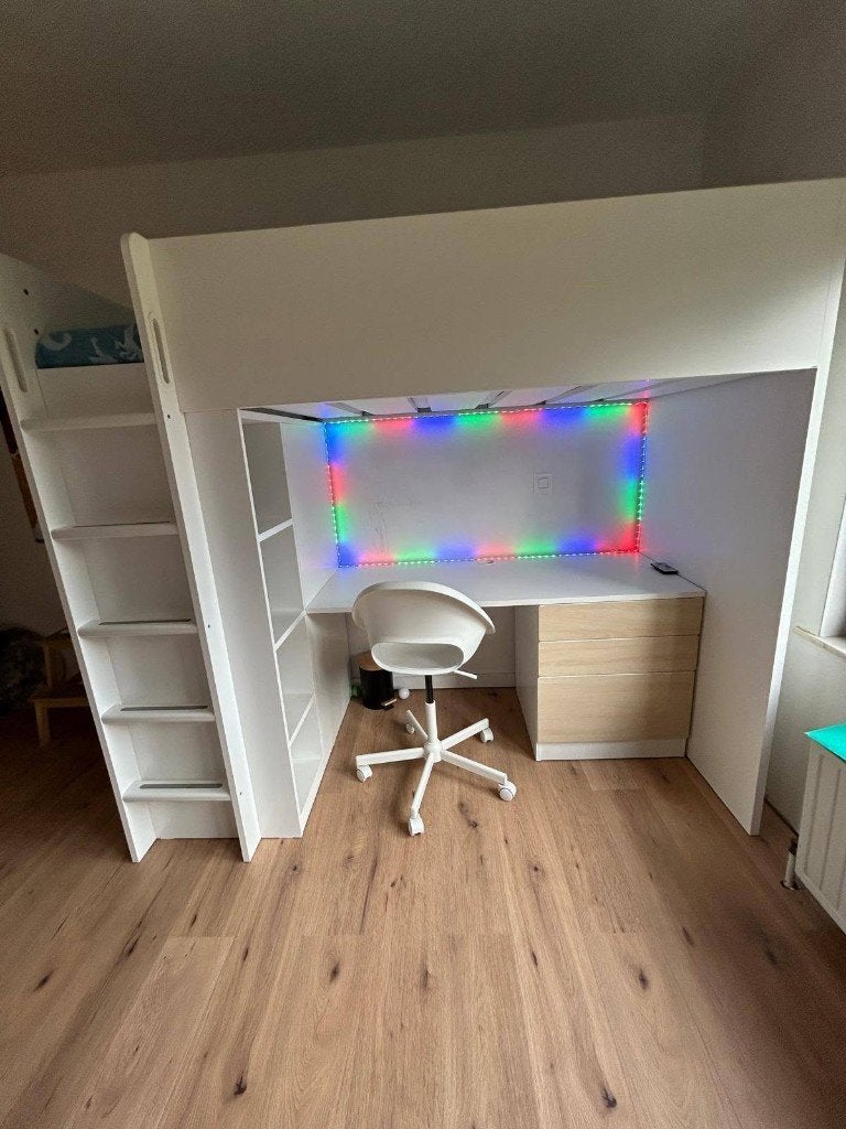 IKEA SMÅSTAD lit + bureau, placard, tiroirs, 100 cm, 180 à 200 cm, Enlèvement, 200 cm