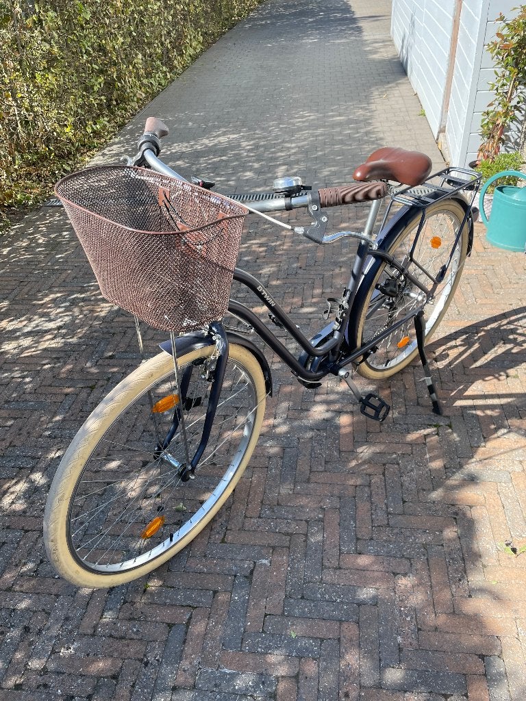 Damesfiets Btwin Elops 520 Blue S/M, Velgrem, Versnellingen, Zo goed als nieuw, Ophalen