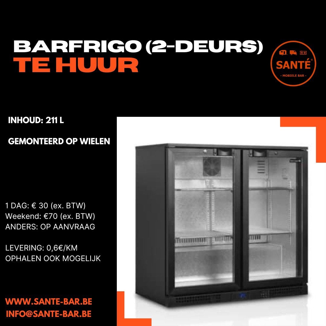 Barfrigo te huur (2-deurs), Ophalen