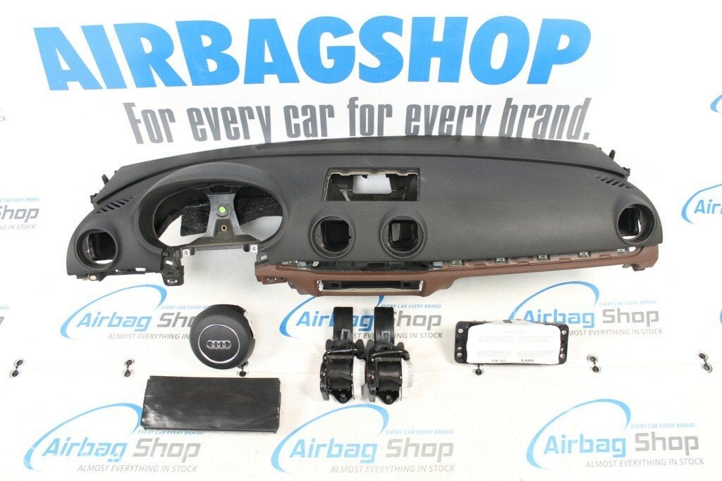 Airbag set - Dashboard zwart/bruin 3 spaak Audi A3 8V