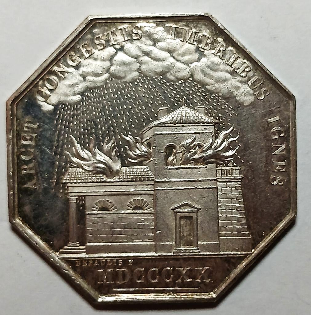 Médaille 1820 Assurances mutuelles contre l'incendie  Loiret, Enlèvement ou Envoi, Argent