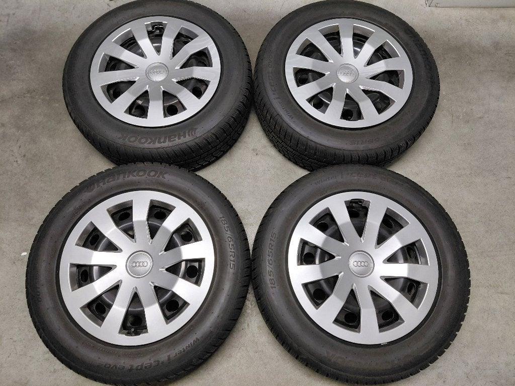 15 inch velgen met winterbanden Volkswagen Polo / Audi A1, Enlèvement
