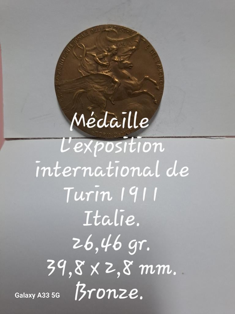 Italie , médaille commémorative 1911, Ophalen of Verzenden, Brons