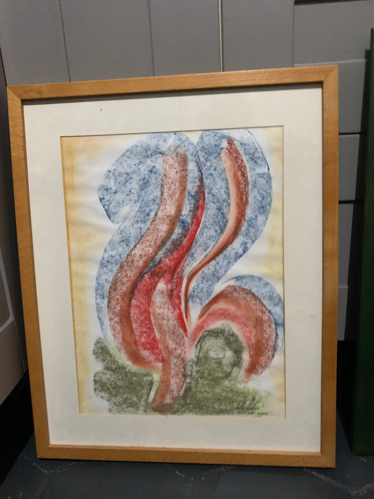 Titel: Abstract werk schilderen onder een frame - 10€, Antiek en Kunst, Gesigneerd, Ophalen, Abstract