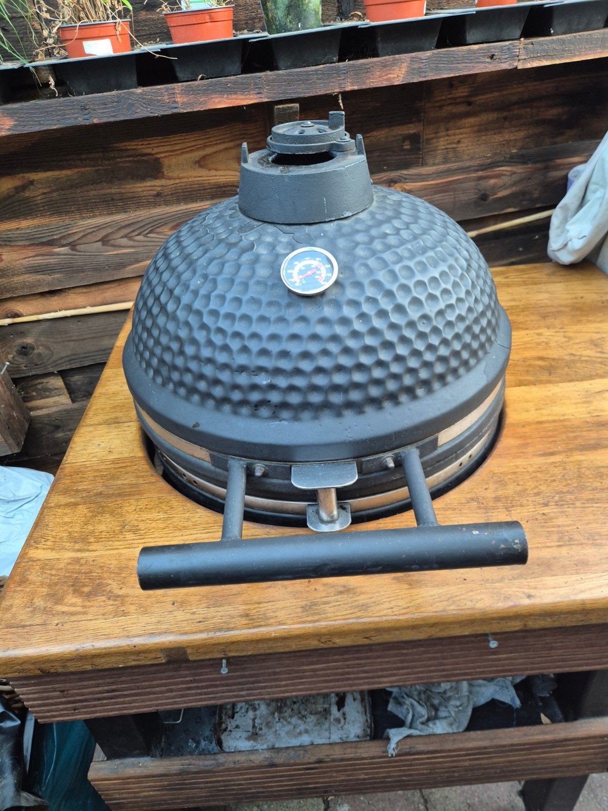 kamado 21 inch  Nederland Spijkenisse, Ophalen, Gebruikt, The Bastard Kamado BBQ, Met accessoires