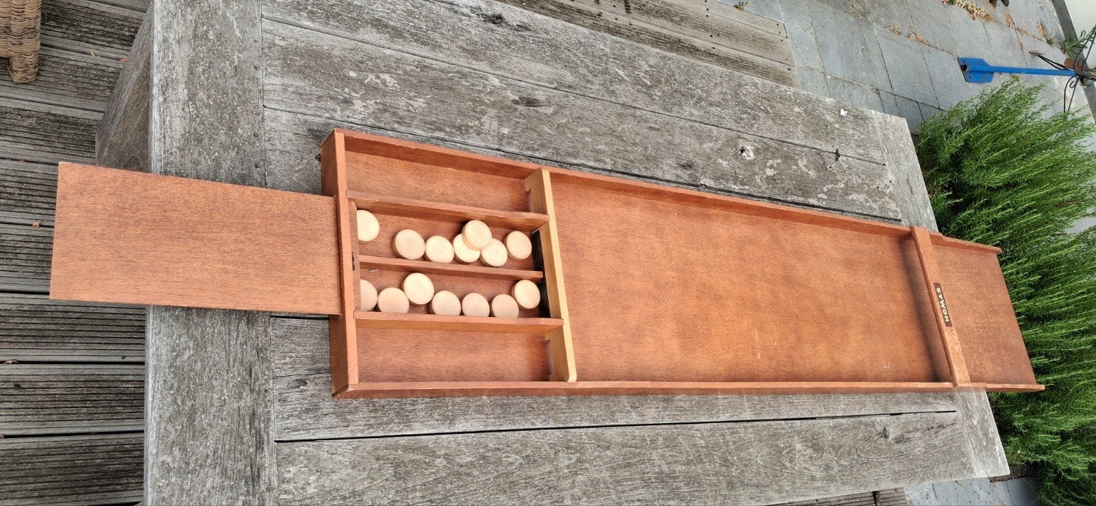 Grand jeu de palets vintage avec disques, Jardin & Terrasse, Écrans de jardin, Enlèvement