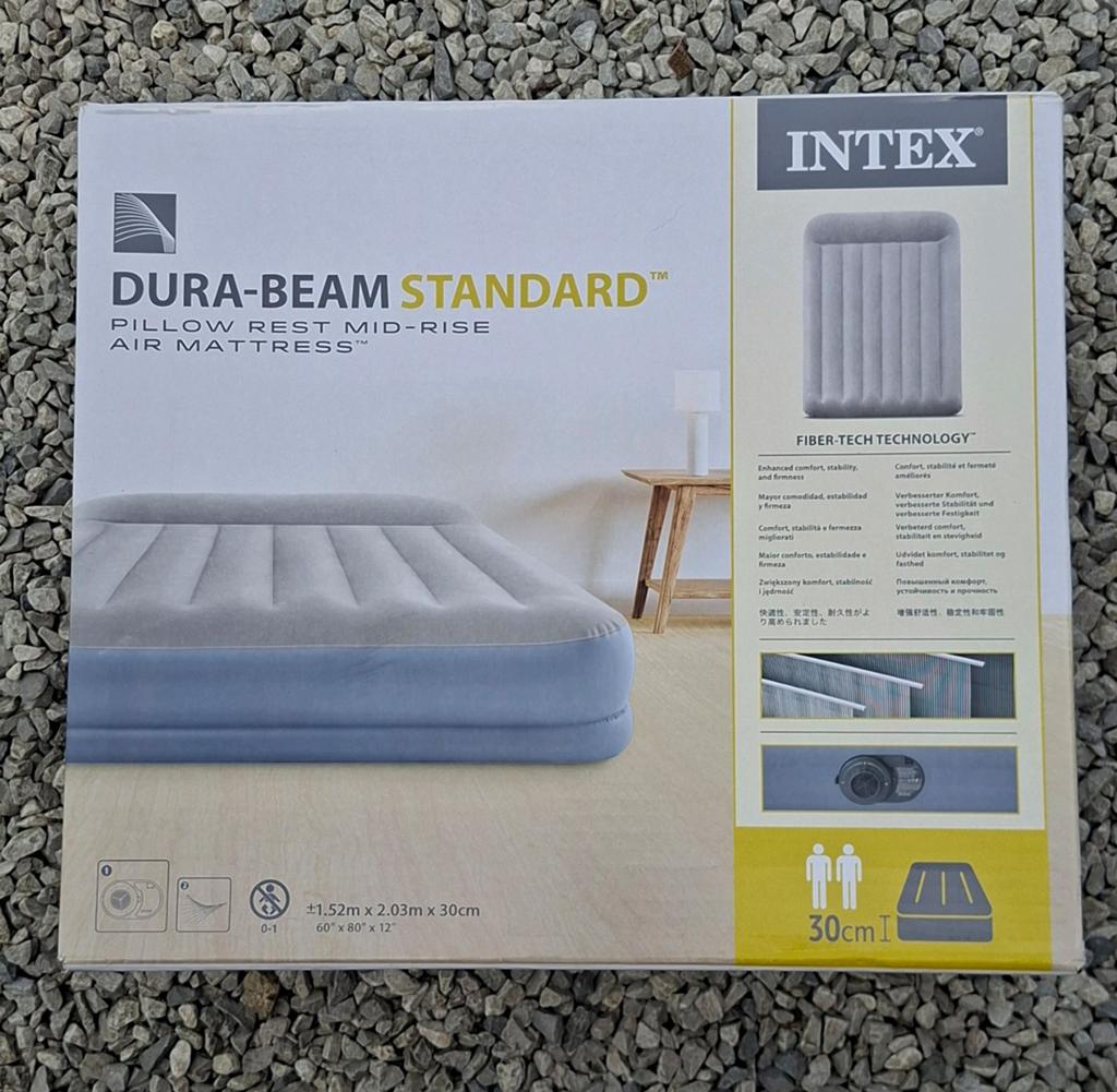 Matelas gonflable 203x152x30cm Intex Mid-Rise Pompe intégrée, Caravans en Kamperen, Luchtbedden, Ophalen, Ingebouwde pomp, Nieuw