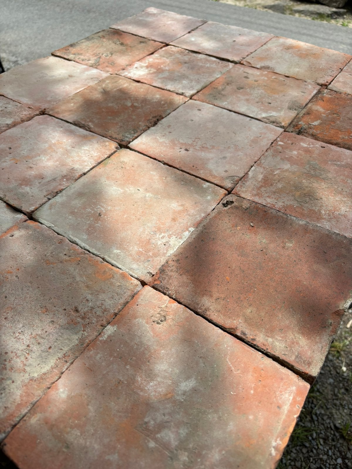 Lot antieke terracotta tegels Voor info BELLEN 0474220705, Antiek en Kunst, Ophalen