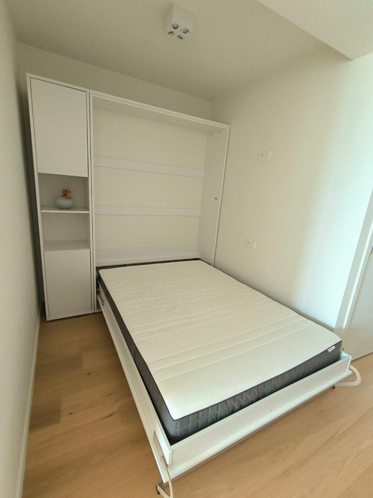 Kastbed / Opklapbed 140x200 cm, Huis en Inrichting, Slaapkamer | Bedden, Gebruikt, Tweepersoons, 140 cm, 200 cm, Hout, Wit, Ophalen