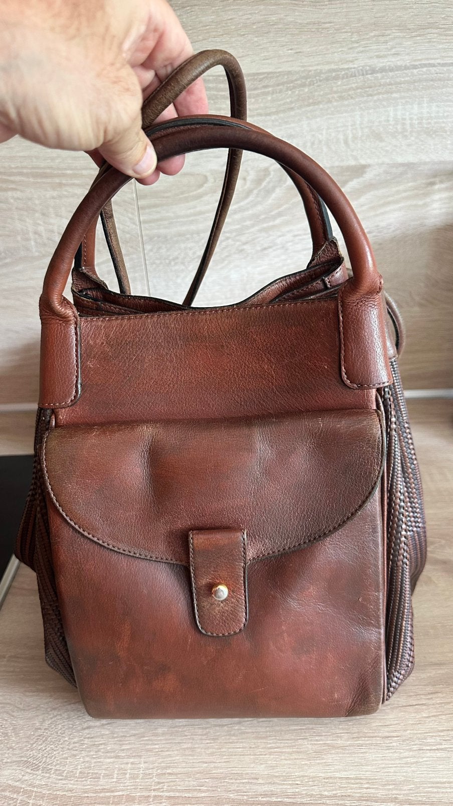 Delvaux Equivoqui, Handtassen en Accessoires, Tassen | Damestassen, Gebruikt, Bruin, Ophalen of Verzenden
