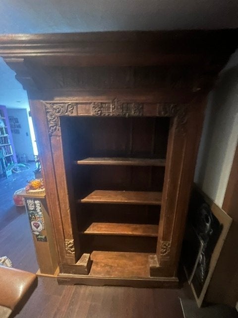 Oude Indische kast, Ophalen, Met plank(en), Gebruikt, 100 tot 150 cm