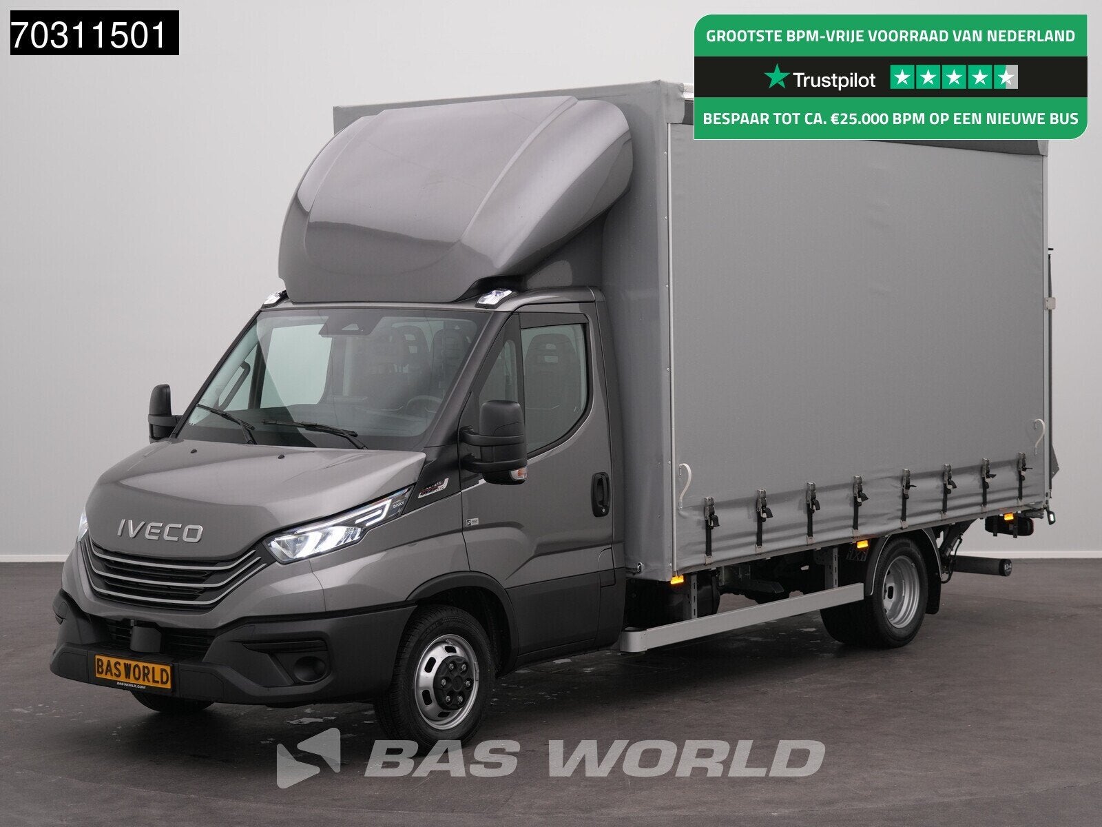 Iveco Daily 35C21 3.0L Laadklep 3,5t Trekhaak Automaat Dubbe, Auto's, Stof, Euro 6, 4 cilinders, Iveco