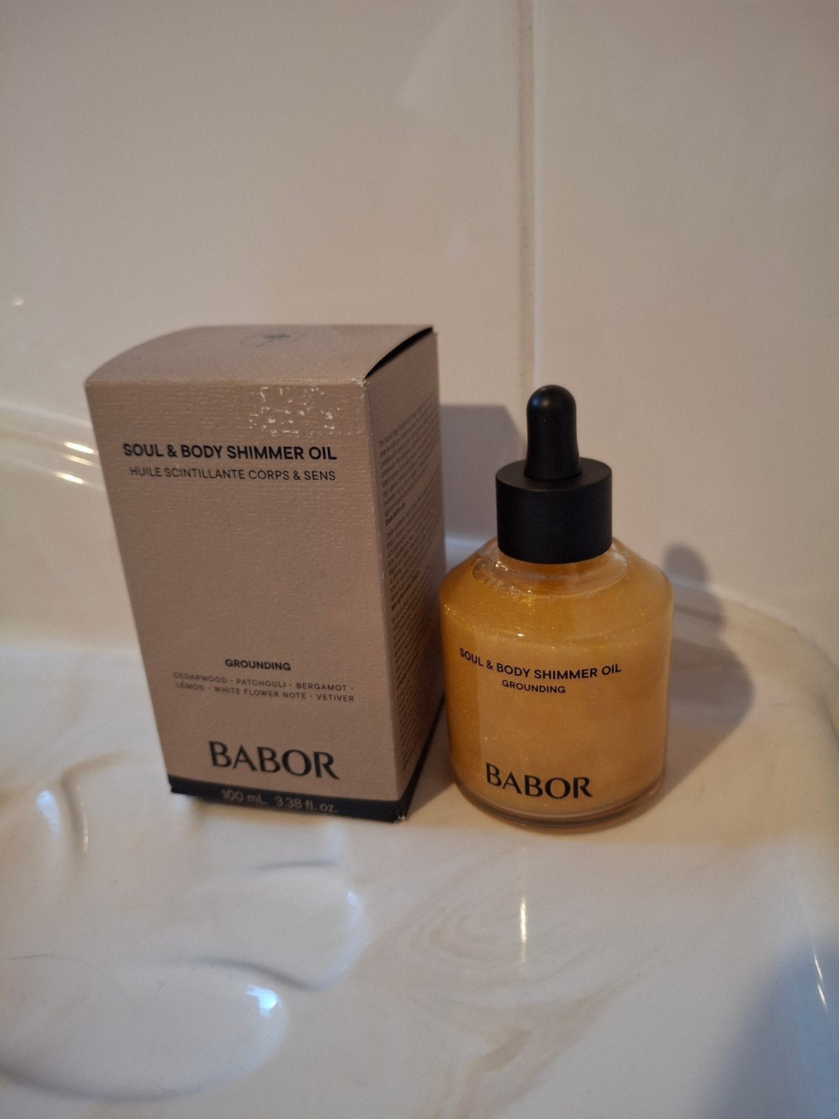 Babor body shimmer oil, Ophalen, Zo goed als nieuw, Parfumfles, Gevuld