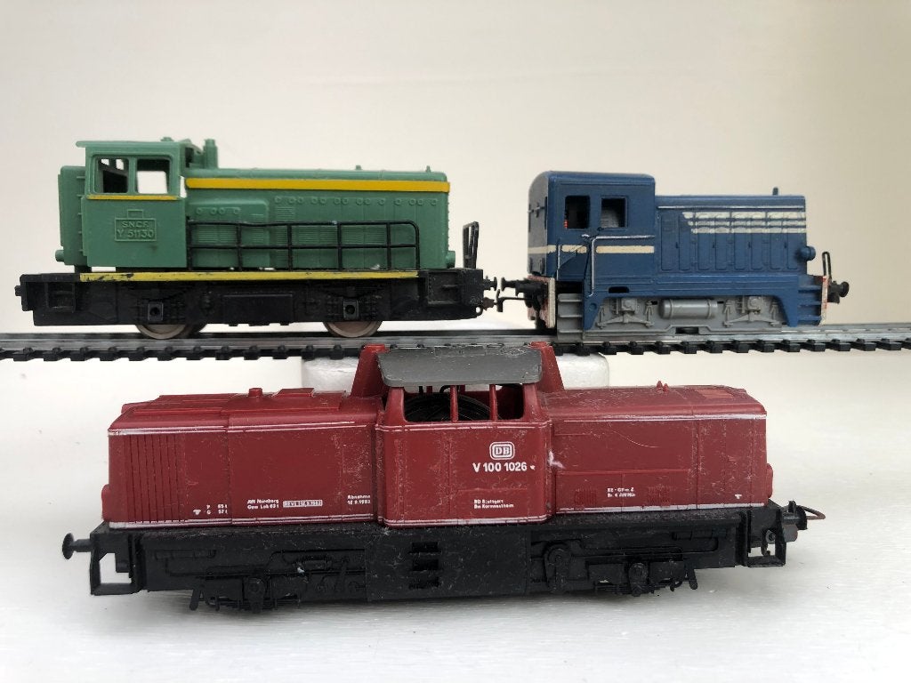 LIMA, JOUEF, PIKO LOT DE 3 LOCOTRACTEURS DIVERS HO, Autres marques, Analogique, Locomotive, Envoi