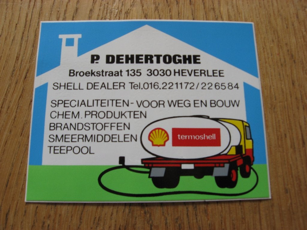 Sticker Shell Heverlee Brandstoffen 10 x 8 cm, Verzamelen, Stickers, Ophalen of Verzenden, Nieuw, Bedrijf of Vereniging