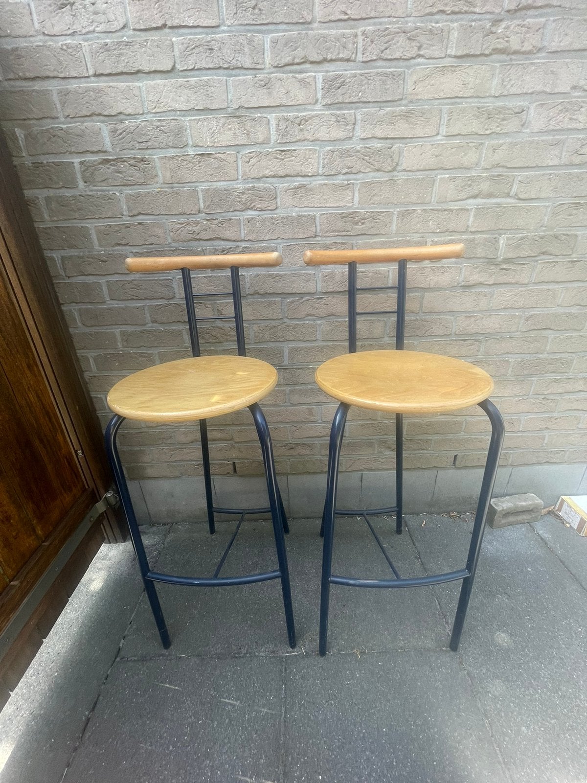 Twee barkrukken, Huis en Inrichting, 2 krukken, Ophalen, Gebruikt, Hout