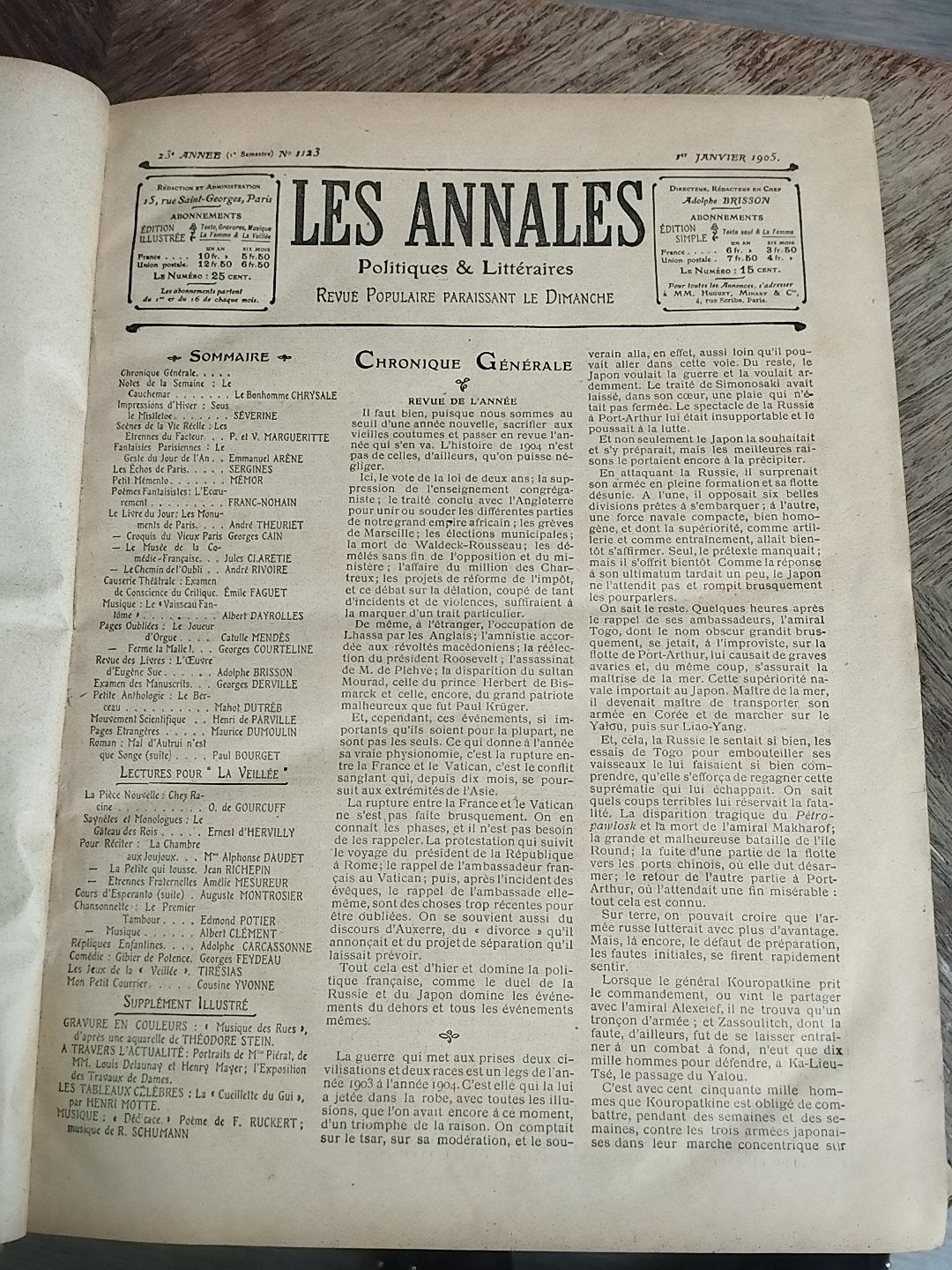 Tijdschrift 1905, De politieke en literaire annalen, complee, Antiek en Kunst, Ophalen of Verzenden