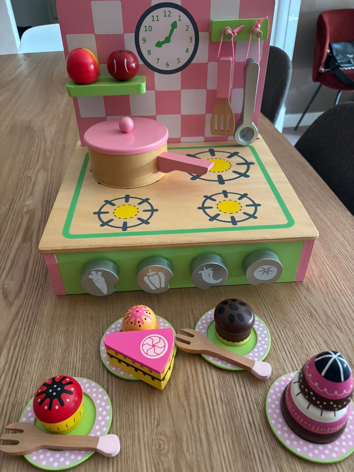 OXYBUL - Petite cuisine en bois + accessoires, Enlèvement, Utilisé, Bois, Jouer à la cuisine