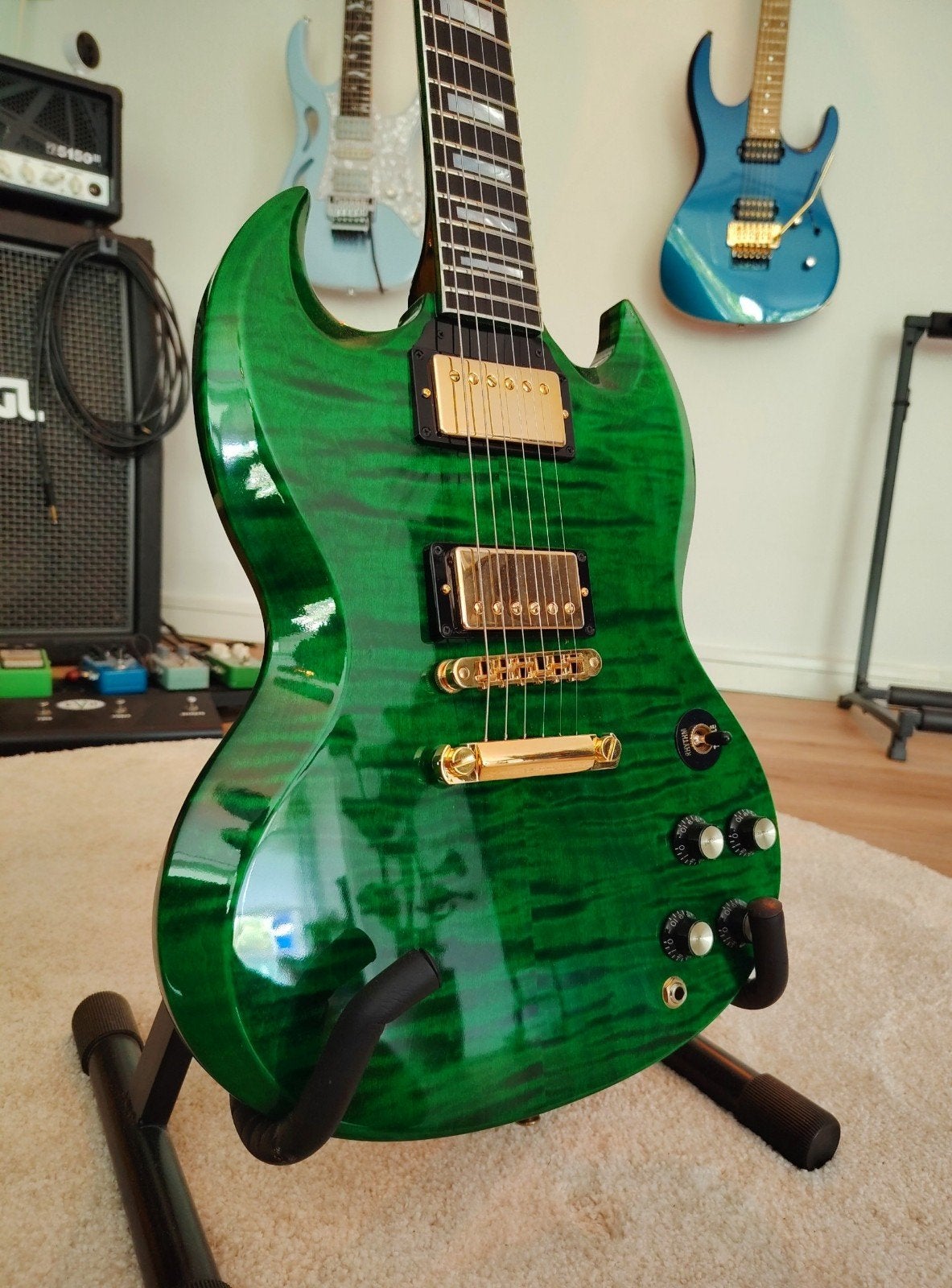 Gibson SG Custom Shop Green Widow (Limited Edition), Muziek en Instrumenten, Ophalen, Zo goed als nieuw, Solid body, Gibson