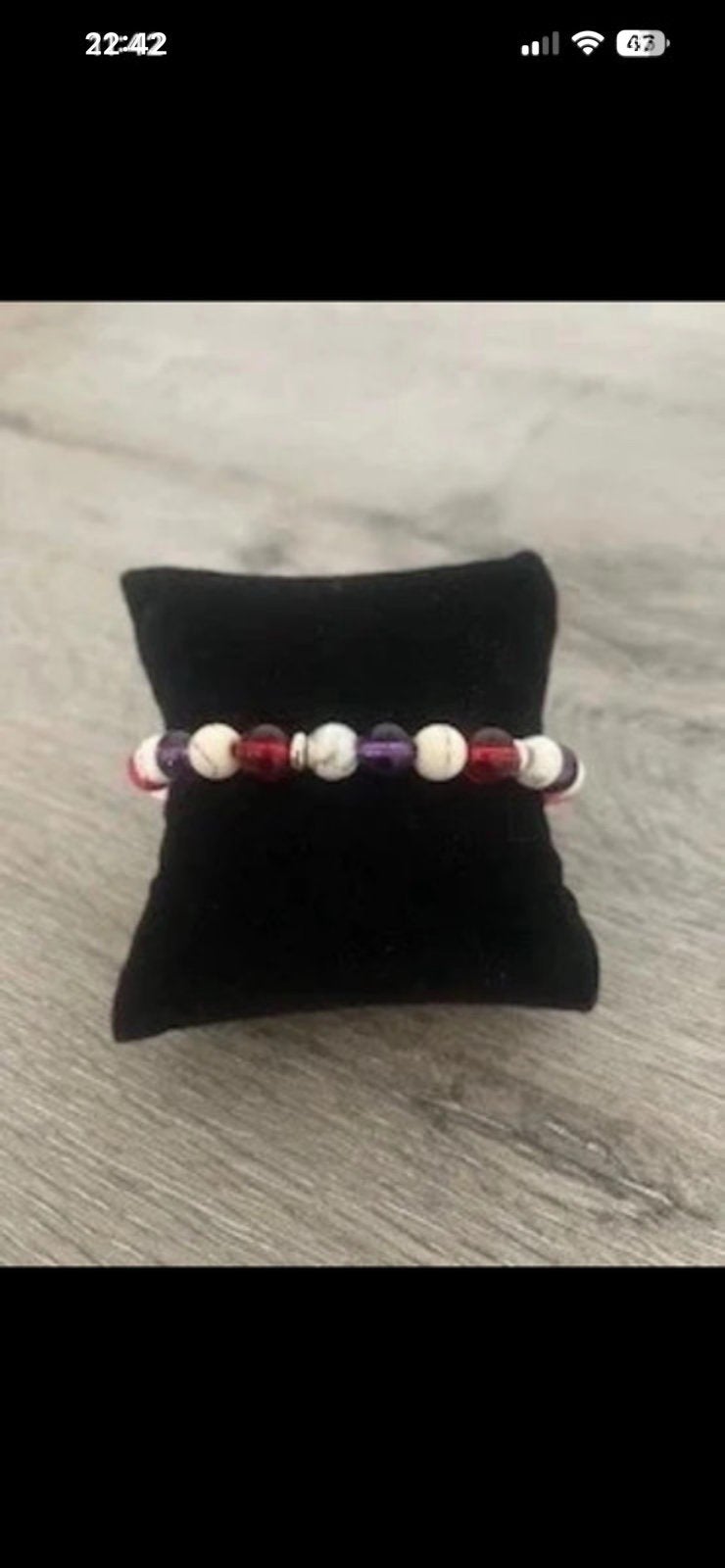 Bracelet anti-stress &apaisant Sodalite, Howlite & Améthyste, Envoi, Neuf, Rouge