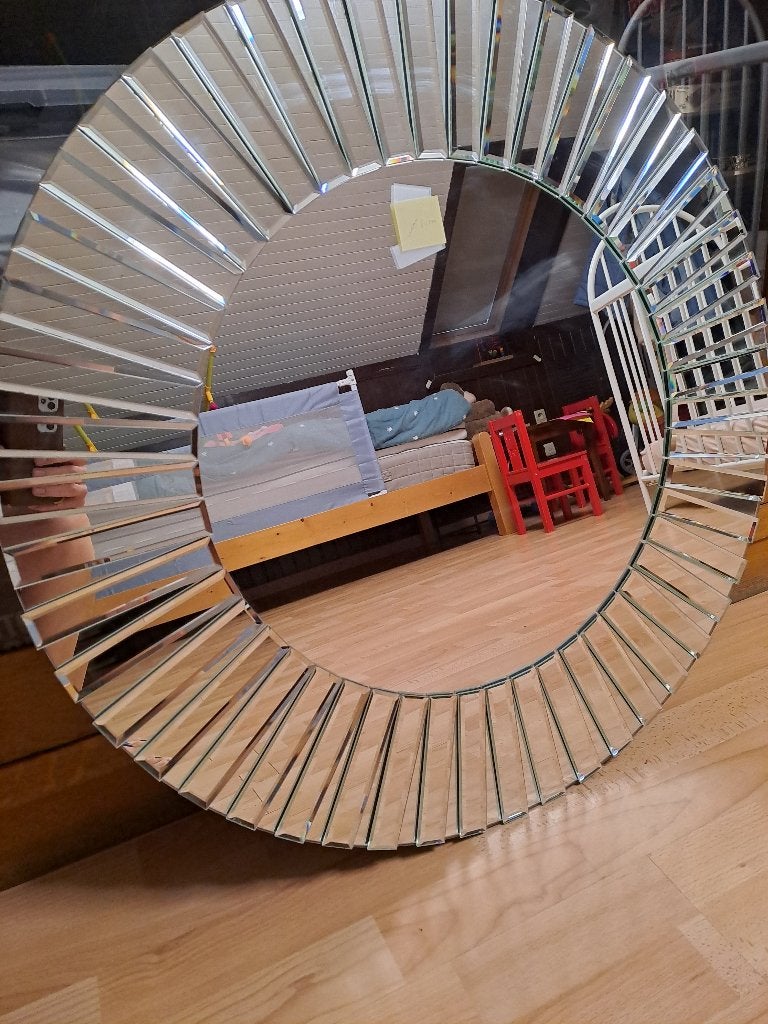 Spiegel - rond -diameter 80 cm, Huis en Inrichting, Woonaccessoires | Spiegels, Ophalen, Rond, Zo goed als nieuw, 75 tot 100 cm