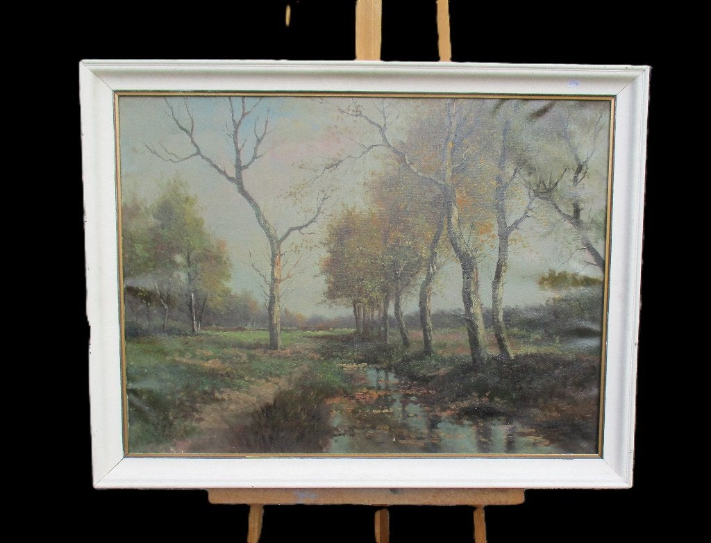 Cor van Reken ( 1879-1959 ) Landschap, Antiek en Kunst, Doek, Realistisch, Ophalen of Verzenden, Gesigneerd