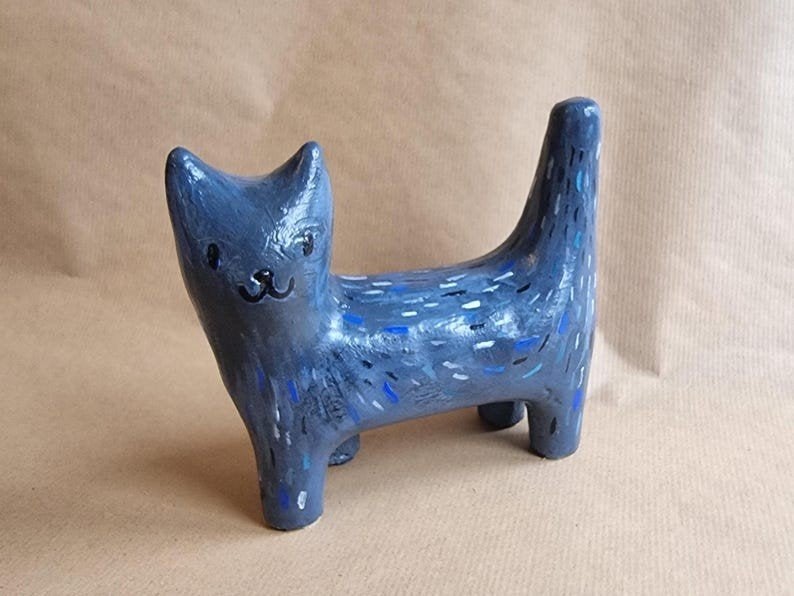 Jolie figurine de chat faite main, Enlèvement, Fait main