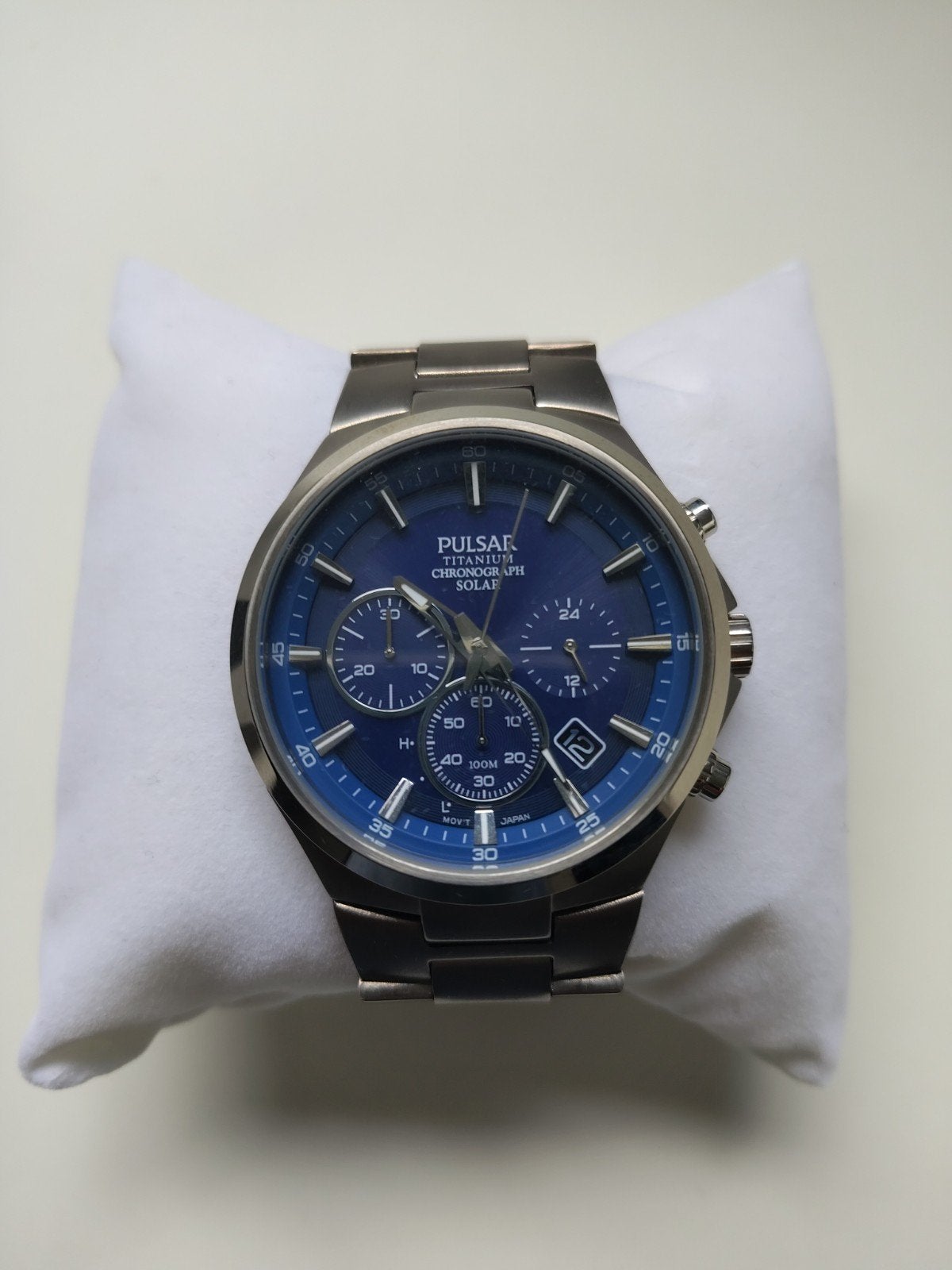 solar titanium chronograph herenhorloge PULSAR, Bijoux, Sacs & Beauté, Seiko, Enlèvement, Autres matériaux, Autres matériaux