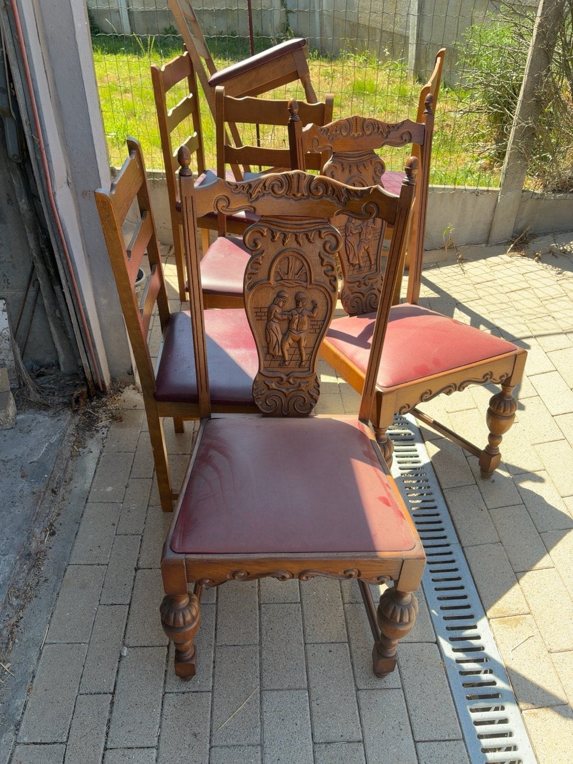 Prachtige houten eetkamerset – tafel + 6 stoelen, Enlèvement