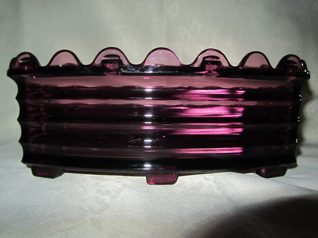 Leuke antieke voedsel warmer van aubergineglas!, Antiek en Kunst, Ophalen of Verzenden