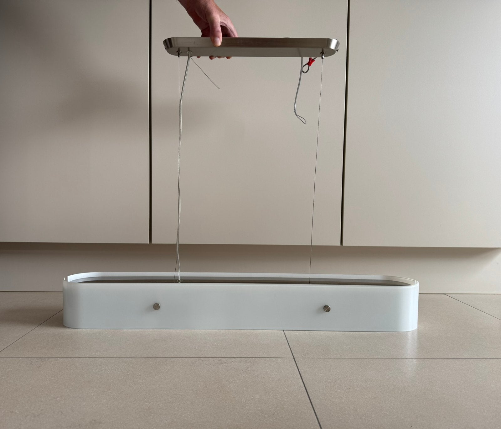 Hanglamp glas 90 cm, Ophalen, Zo goed als nieuw, Glas