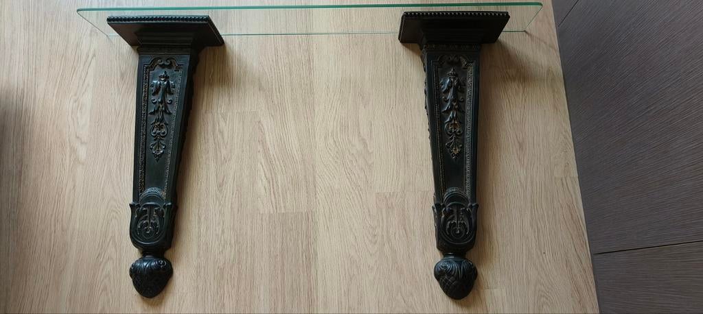 Hang console brons met glas, Enlèvement, Bronze