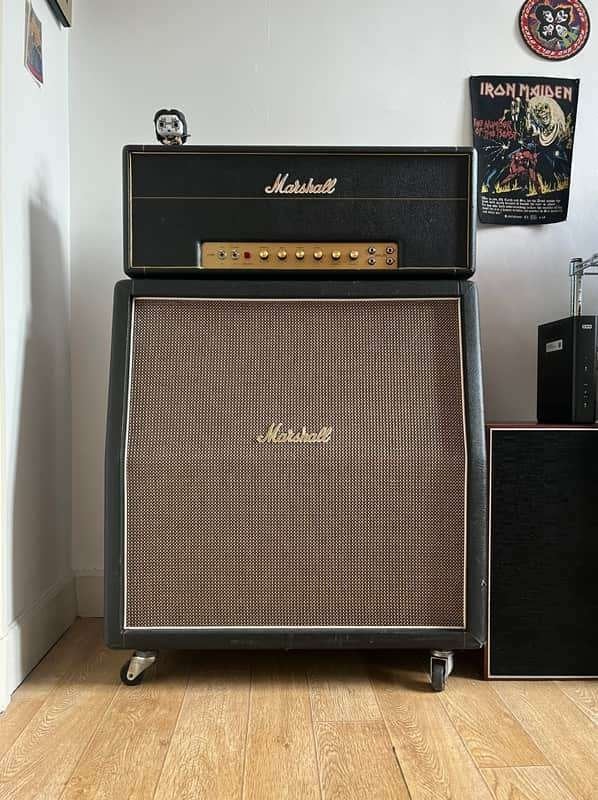 Marshall 1959HW JMP + MR1960AHW cab G12H30 greenbacks, Enlèvement, Utilisé, Guitare, 50 à 100 watts