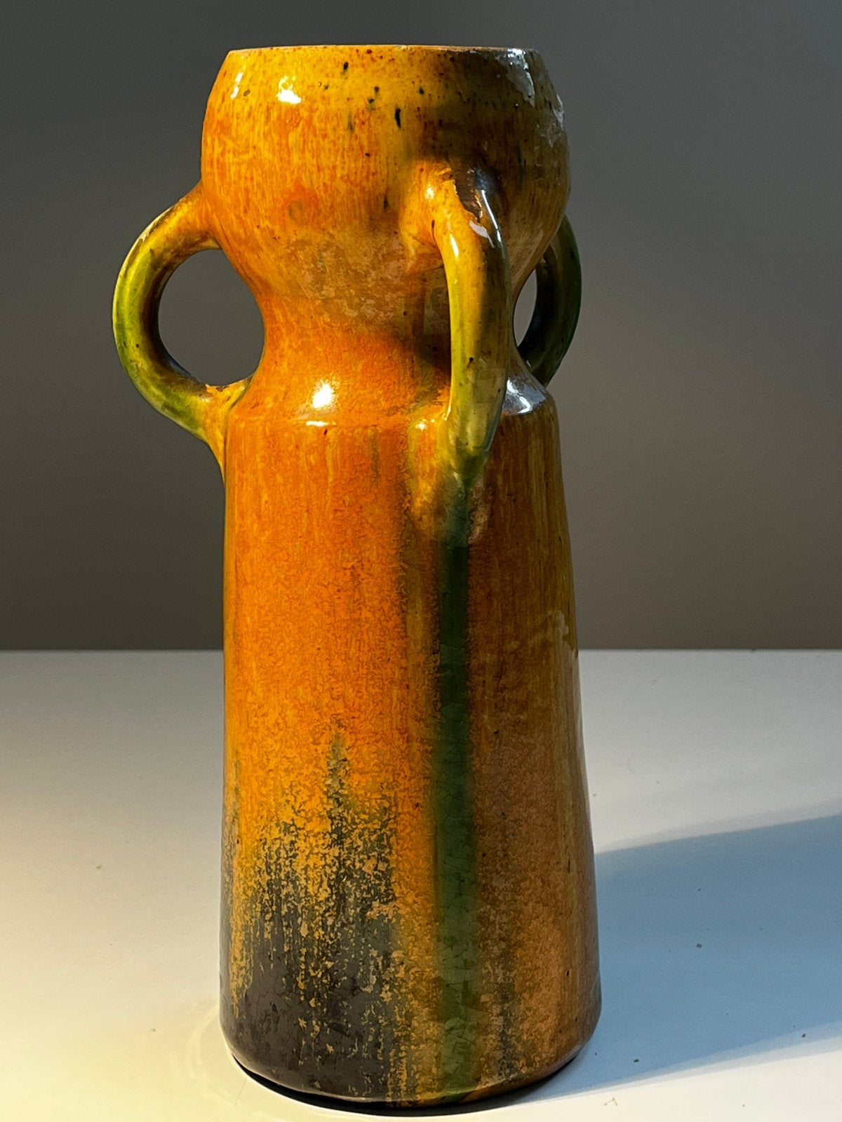 Antieke Vlaamse Art Nouveau Vaas Caesens Kortrijk 1910–1920, Ophalen of Verzenden