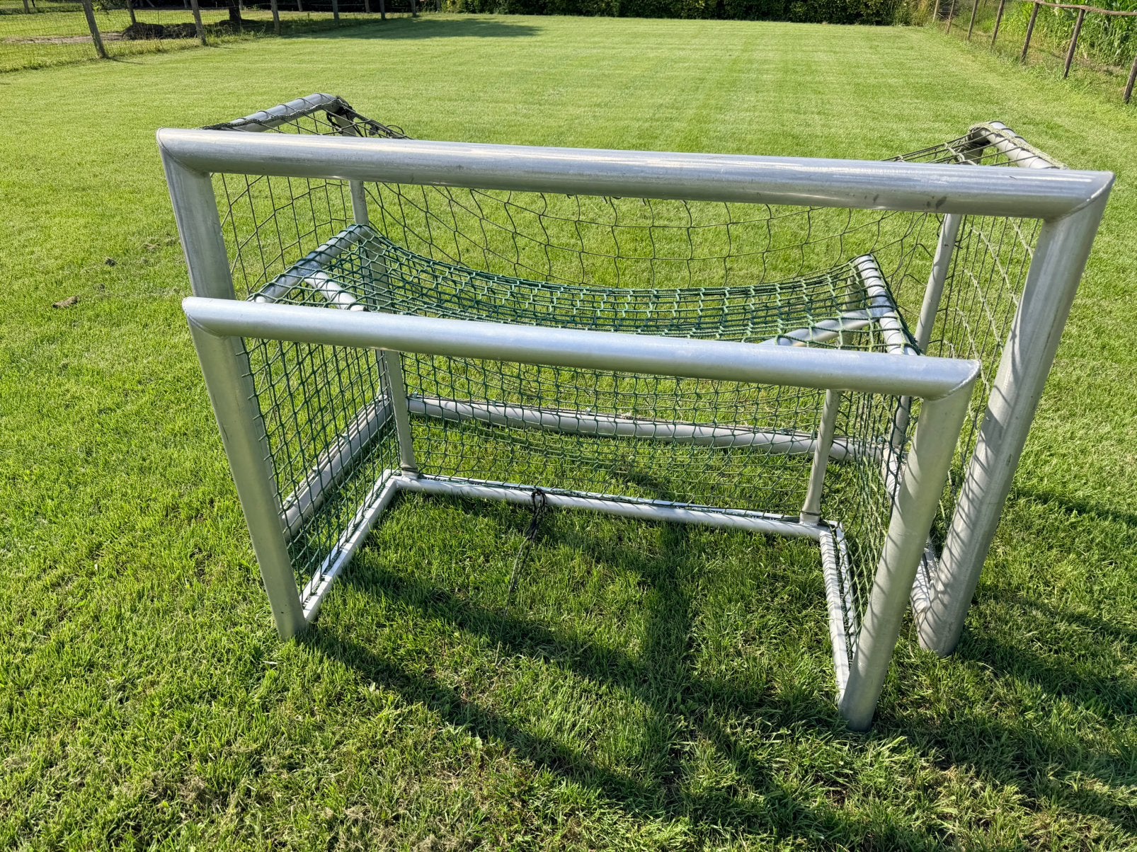 2 aluminium voetbaldoelen, Enlèvement, Comme neuf