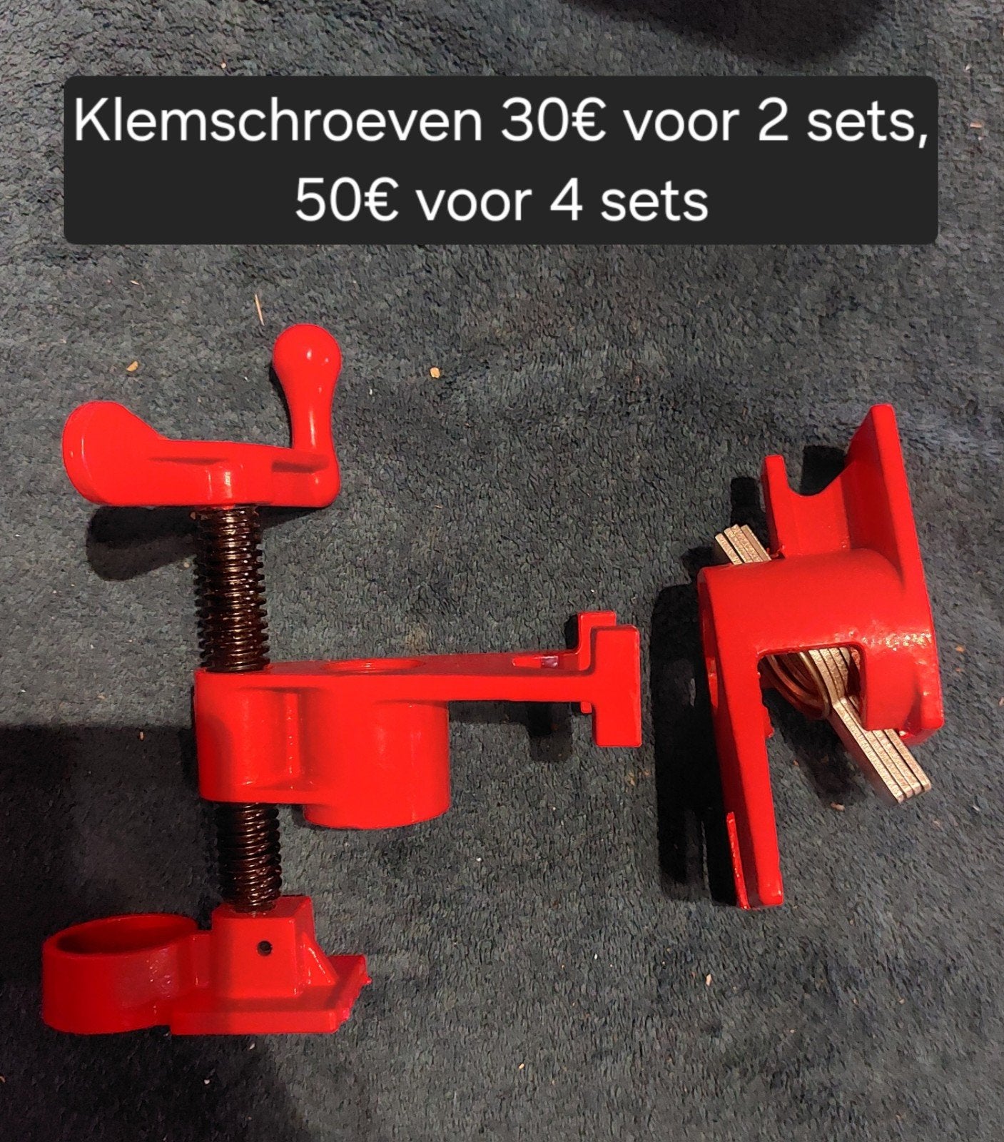 Klemmen, klemschroeven, plankbeugels, deuvels, Ophalen of Verzenden