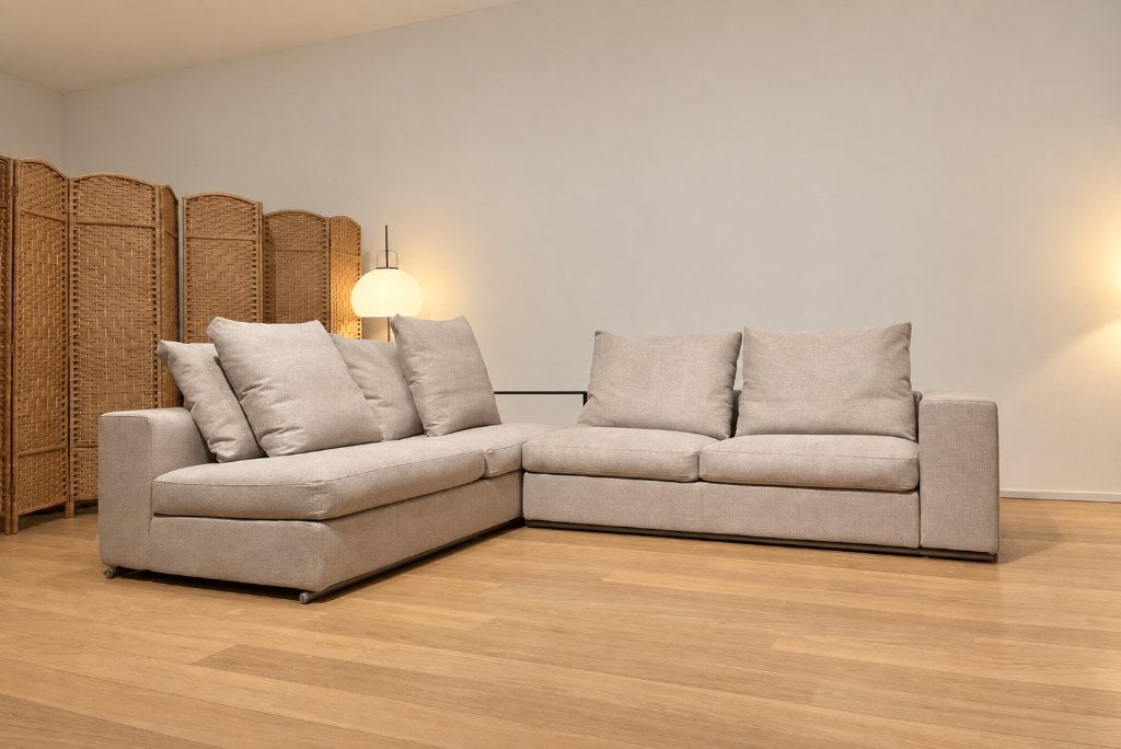 NEUF Flexform Groundpiece Canapé angle + GARANTIE, Neuf, Quatre personnes ou plus, Tissus, 150 cm ou plus