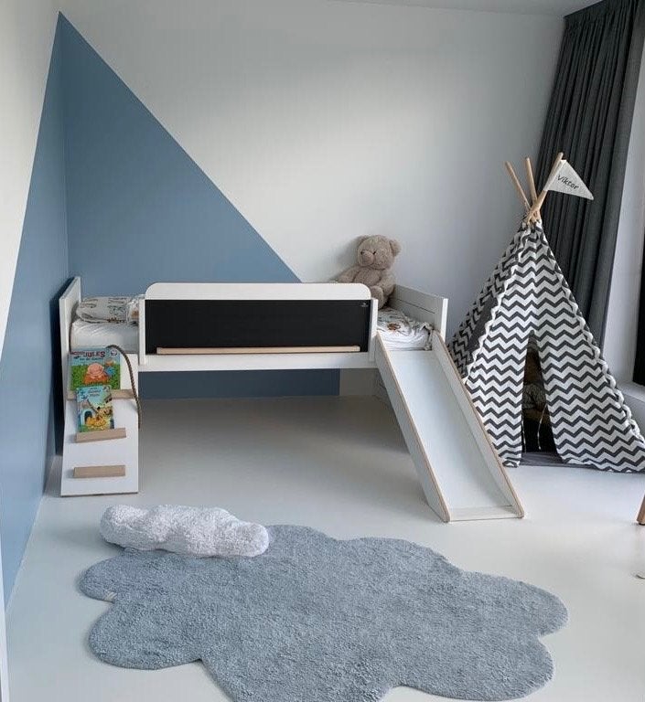 Kinderbed met glijbaan, Ophalen, Zo goed als nieuw, Halfhoogslaper