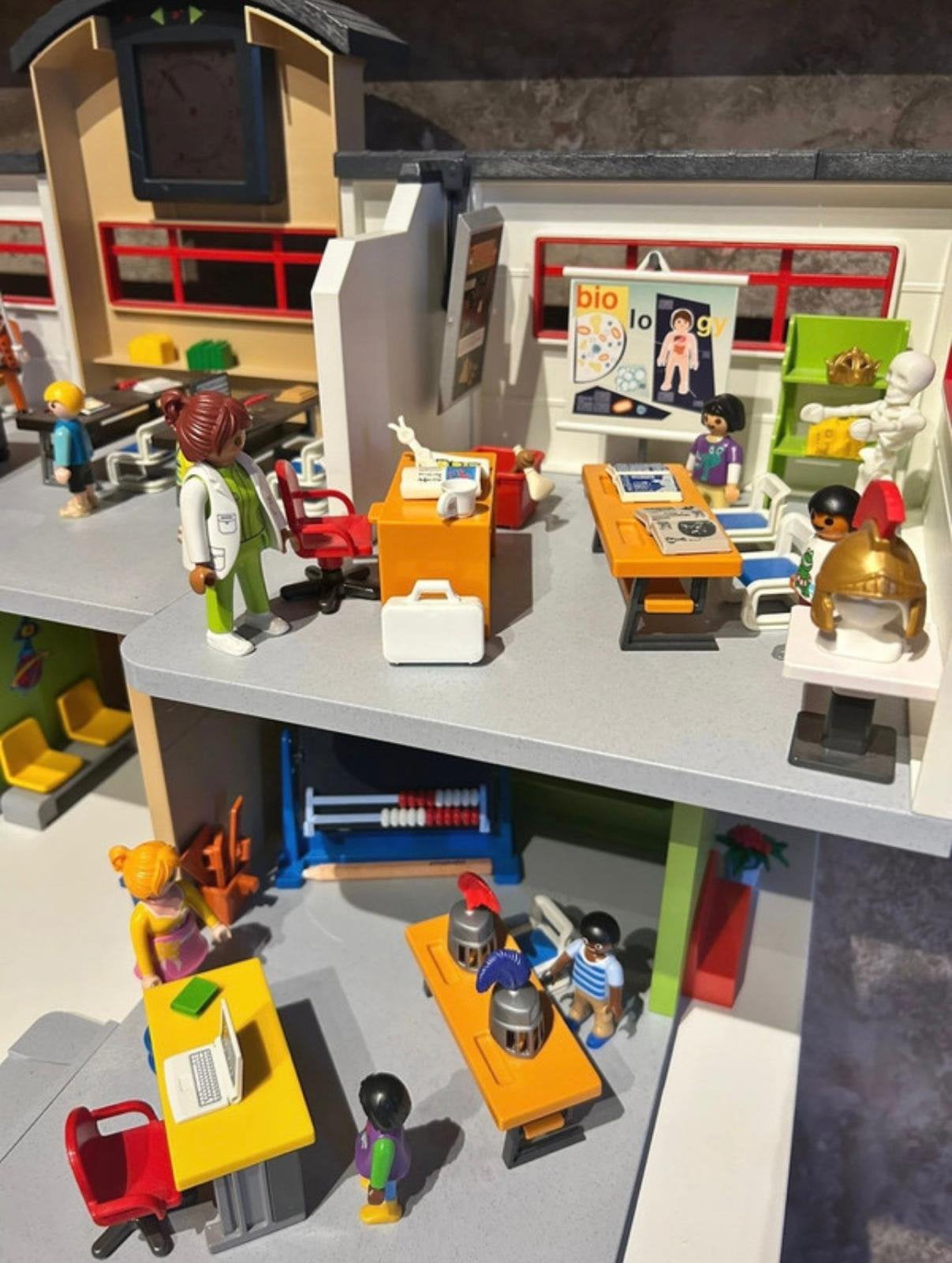 École Playmobil avec gymnase en parfait état, Enlèvement, Comme neuf, City life