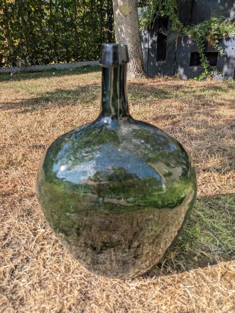 Authentieke groene gistfles 5 liter glas vintage, Ophalen