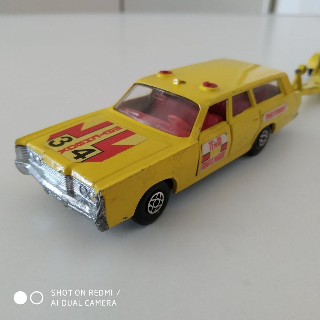 Matchbox Speed Kings K23 Mercury Commuter + remorque 1970., Enlèvement ou Envoi, Utilisé, Voiture, Matchbox