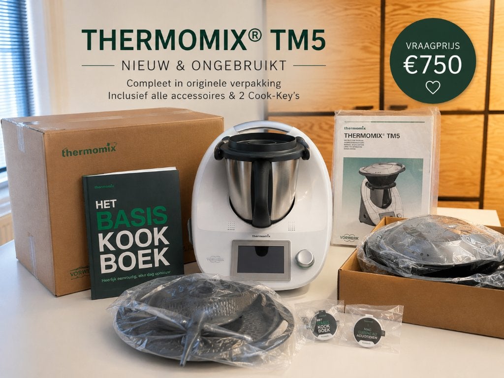 Thermomix TM5 – NIEUW/NOOIT GEBRUIKT, Ophalen, Nieuw, Vaatwasserbestendig