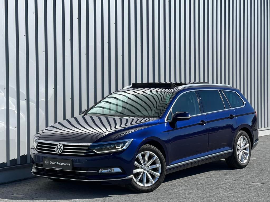 Volkswagen Passat Variant B8 1.5 TSI 2018 LED/Pano/Leder, Auto's, Parkeerassistent, 4 cilinders, Blauw, Leder