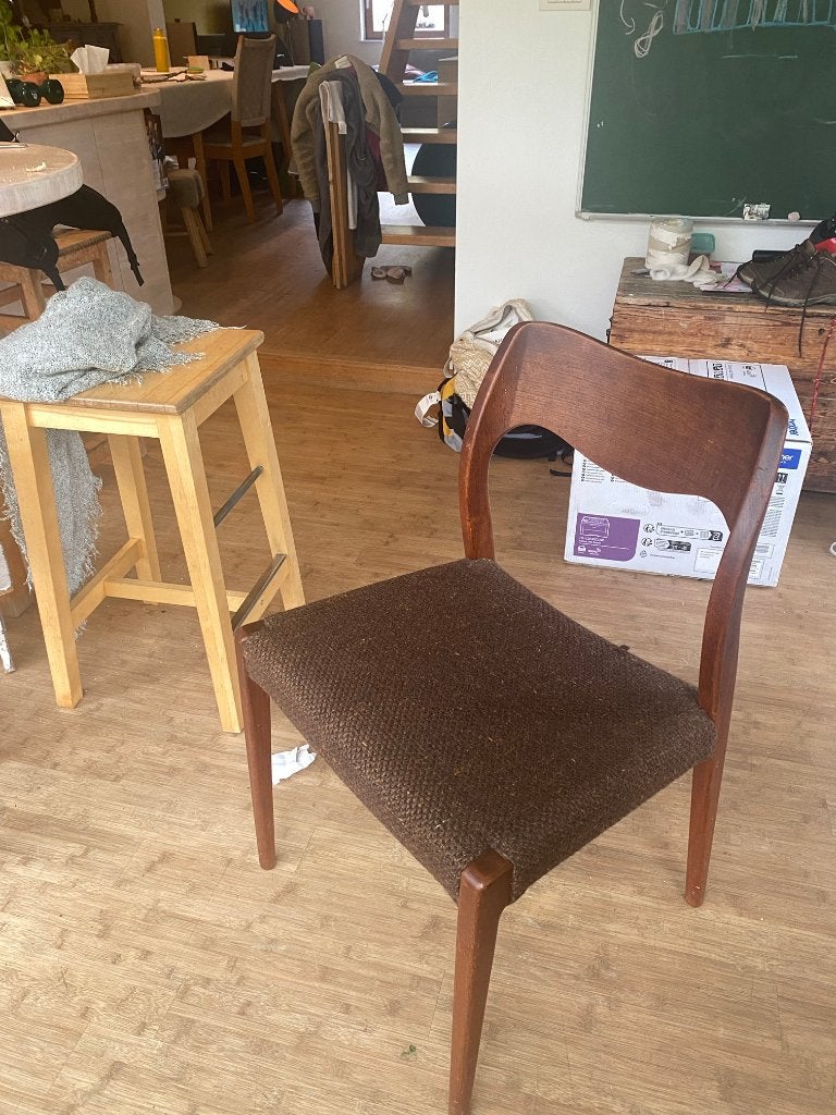 Set 6 vintage stoelen Niels Møller 71, Huis en Inrichting, Ophalen, Hout, Gebruikt, Vijf, Zes of meer stoelen