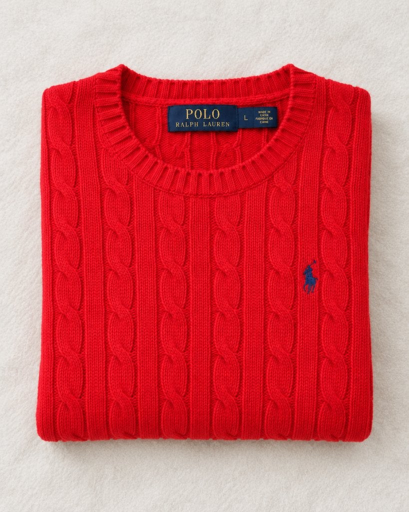 Polo Ralph Lauren femme L – Neuf –Maille torsadée rouge NEUF, Enlèvement ou Envoi, Ralph Lauren, Taille 52/54 (L), Neuf