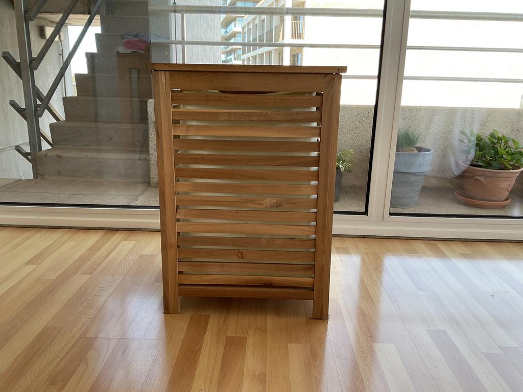 2 houten opbergboxen, Ophalen, Zo goed als nieuw