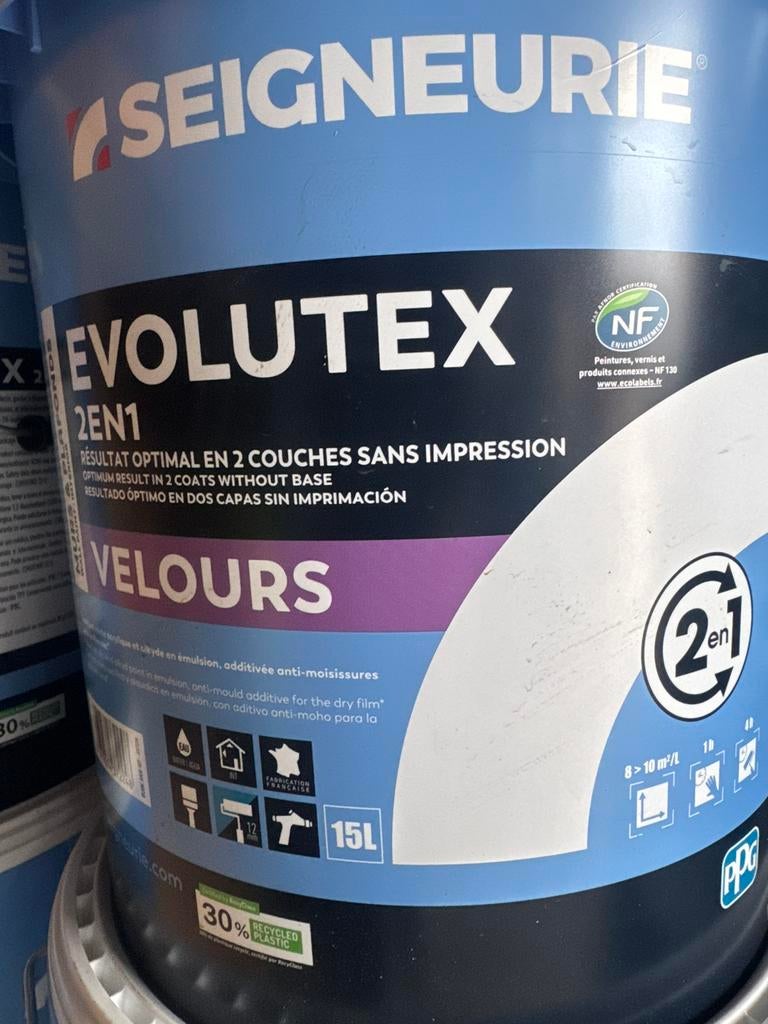 Peinture professionnelle velours, Doe-het-zelf en Bouw, Verf, Beits en Lak, Zo goed als nieuw, Verf, Wit, Ophalen